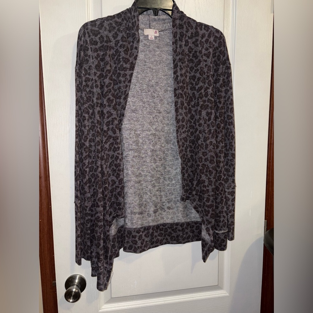Leopard Print Open Front Cardigan